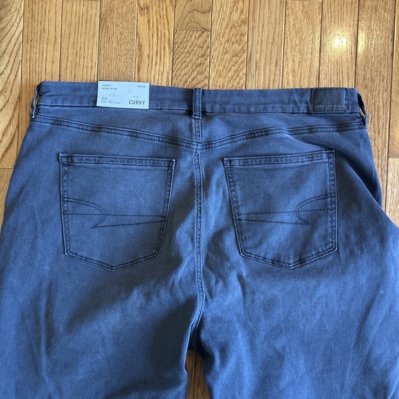 American Eagle Stretch Curvy Mom Jean Womens Size 20 Short Black Denim NEW - Picture 4 of 10